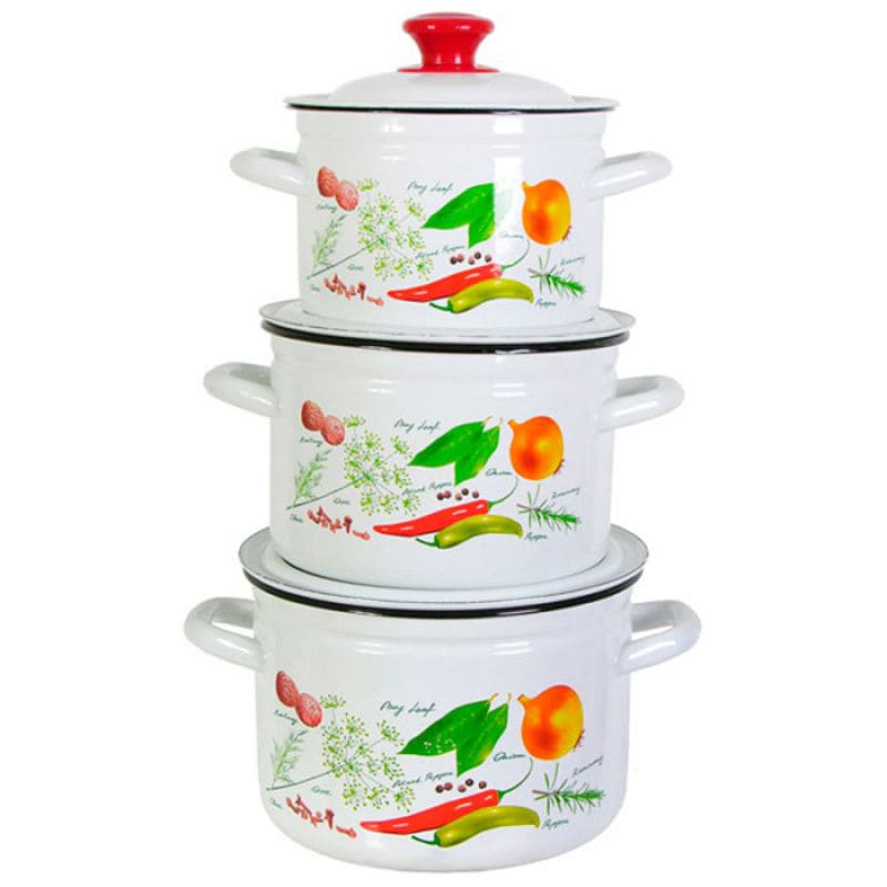 кастрюли метрот вилладжи. набор кастрюль эмалированных. кастрюля бежевая эмалированная бежевая. кастрюли специи. набор посуды 6 пр.